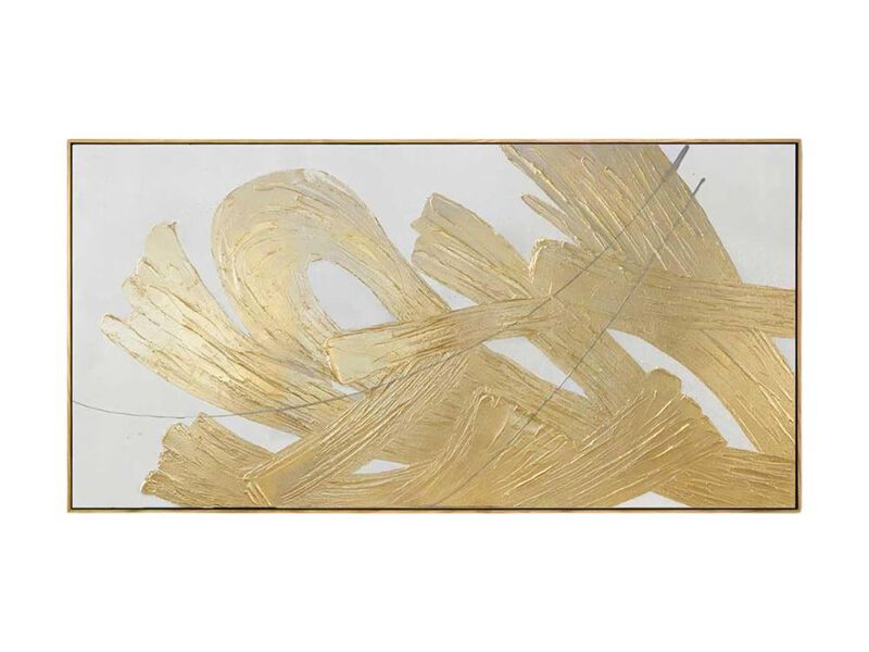White Gold Abstract Wall Art Neutral Modern Canvas Decor for Living Room Home Decor image number 0
