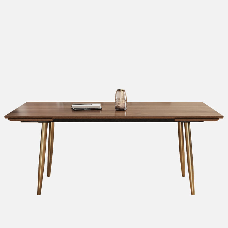 Extendable Dining Table, Seats 6-10, 62.9-94.4" Walnut