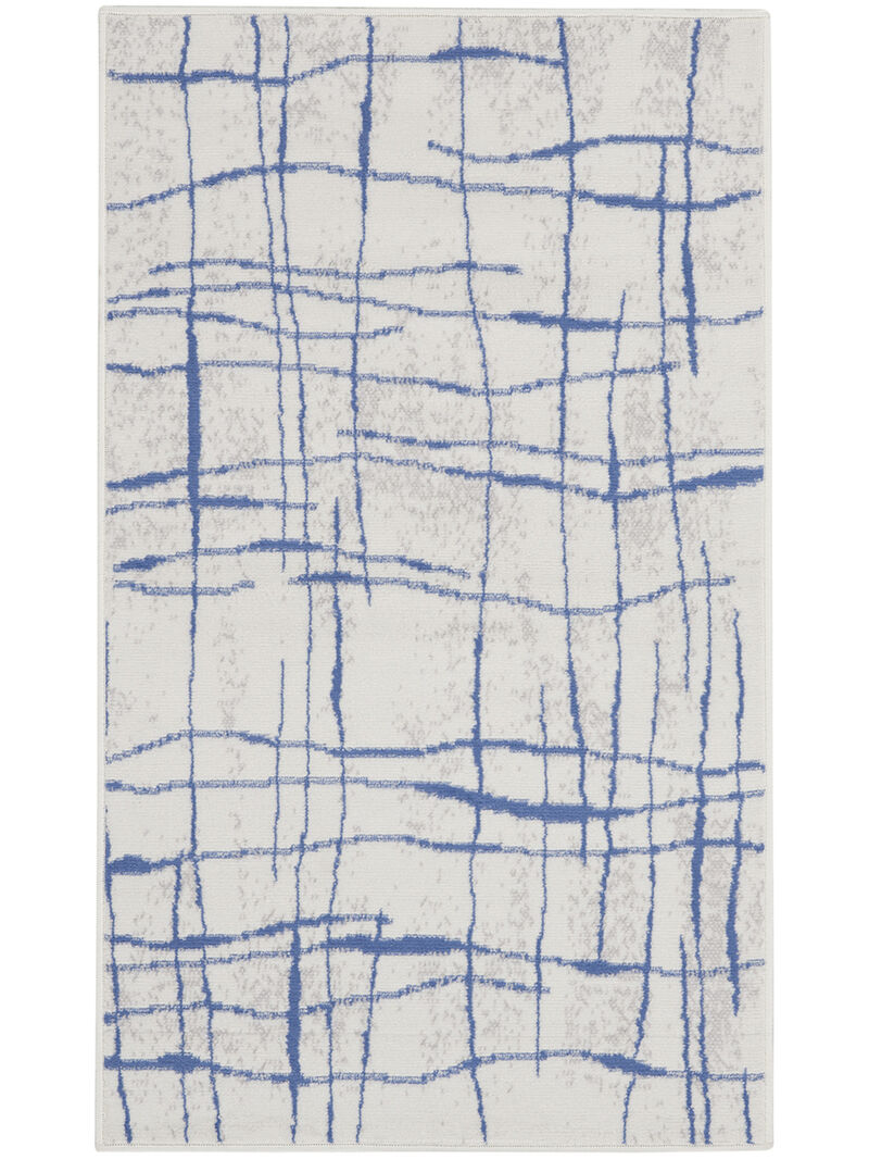 Whimsicle WHS09 Ivory/Blue 3' x 5' Rug