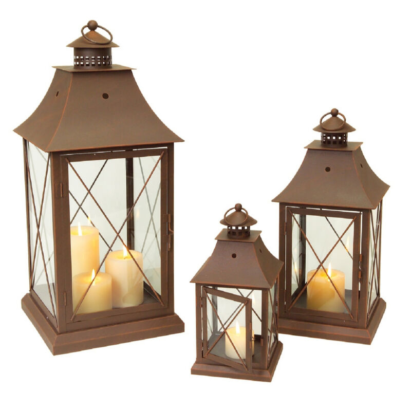Set of 3 Decorative Lanterns for Stylish Indoor and Outdoor Lighting