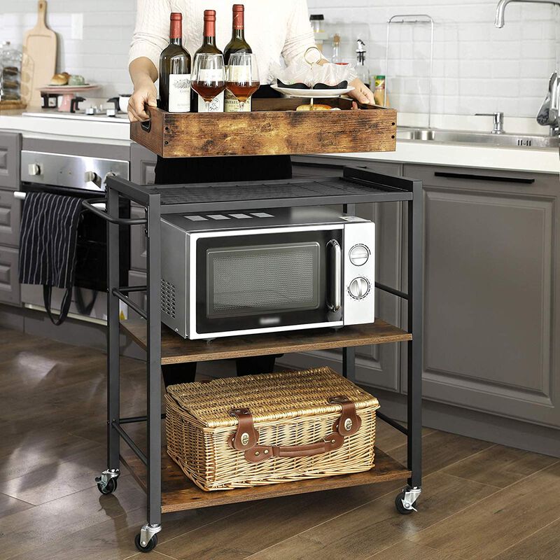 BreeBe Kitchen Serving Cart with Removable Tray