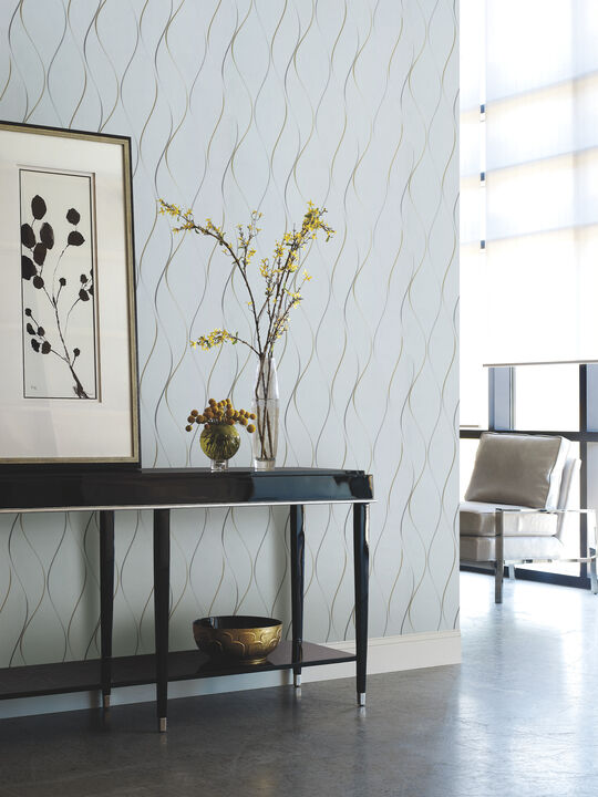 Wavy Stripe Light Blue Wallpaper