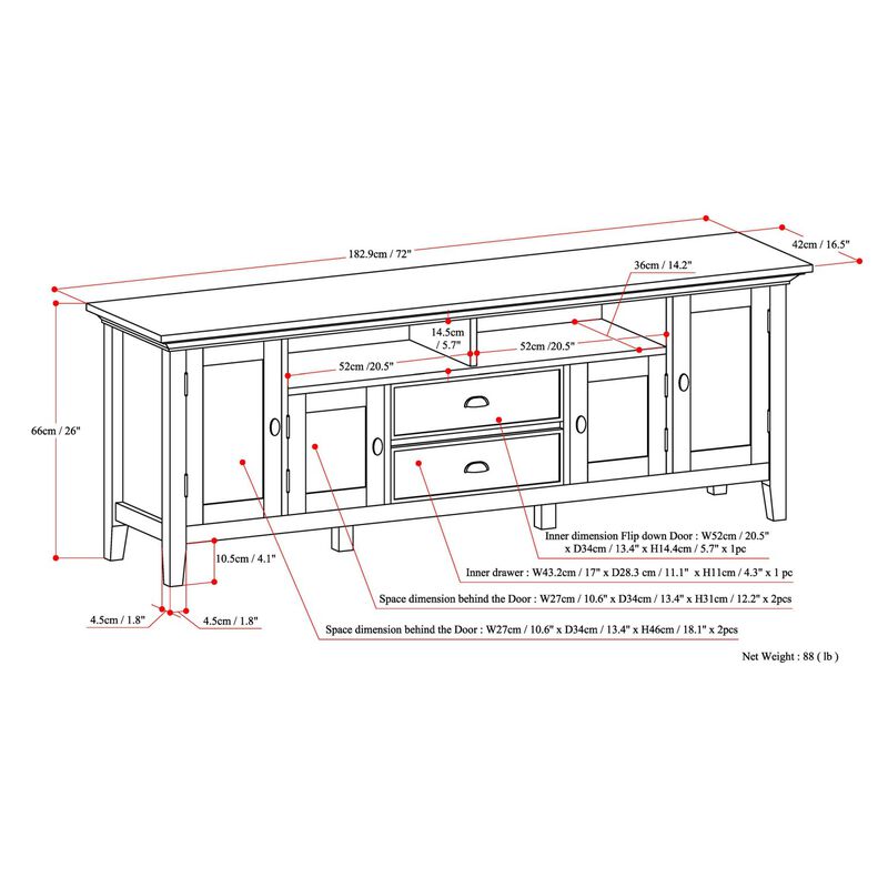 Munfux Solid Wood TV Stand image number 5