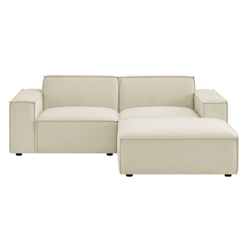 Restore 3-Piece Performance Fabric Upholstered Modular Loveseat with Ottoman image number 5