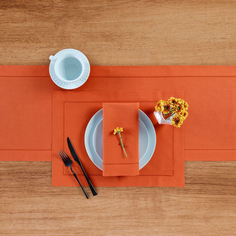Cotton Linen Table Runner - Cotton Linen Hemstitch image number 2