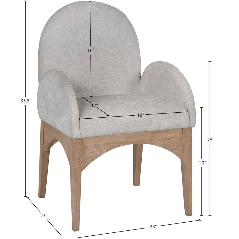Meridian Furniture Waldorf Grey Chenille Fabric Dining Chair