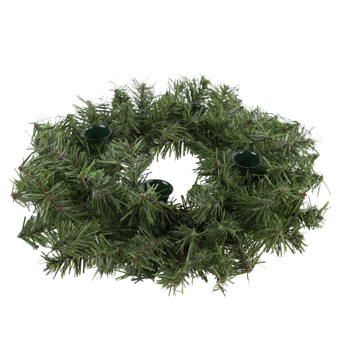 12" Two-Tone Pine Artificial Christmas Advent Candle Wreath