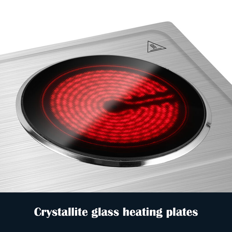 Cusimax 1800W Infrared Ceramic Electric Hot Plate for Cooking, Portable Countertop Burner Glass Heating Plate with 2 Knob Control image number 6