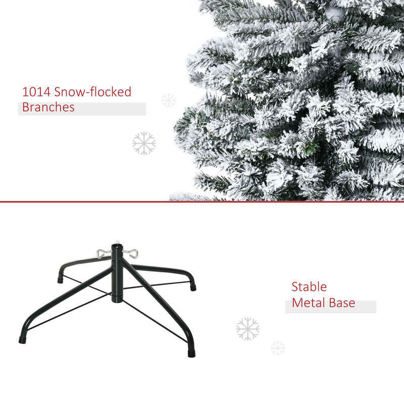 BreeBe 9ft Flocked Pencil Artificial Christmas Tree image number 6