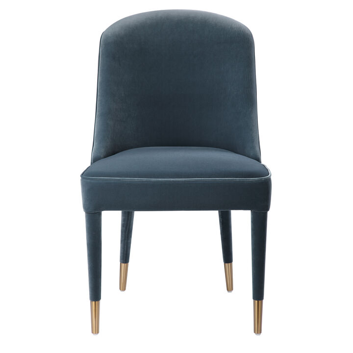 Brie Armless Chair, Blue, (Set of 2)