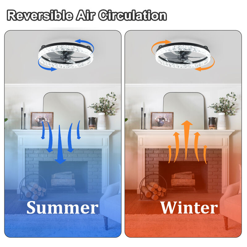 ELEMENT ACE Quiet Reversible Ceiling Fan with Integrated Dimmable LED Light, Remote & Smart App Control, Adjustable Speed for Bedroom Kitchen Home Office Use image number 9