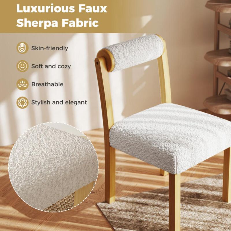 Hivvago Wooden Dining Chair with Rubber Wood Frame and Cylinder Back Set of 2