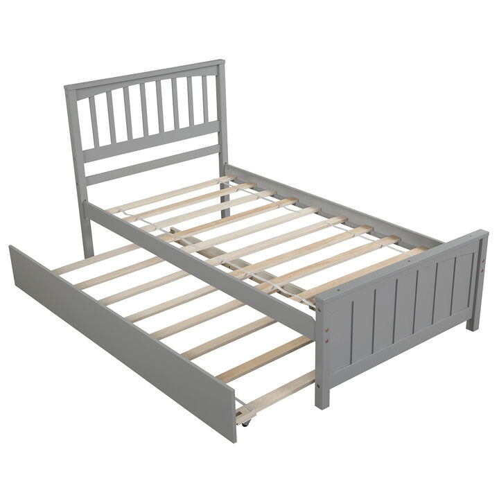 Merax Twin size Platform Bed with Trundle