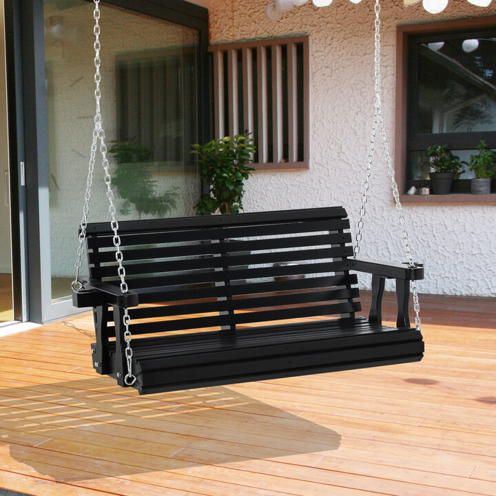 Hivvago 2-Person Outdoor Swing with Cup Holders