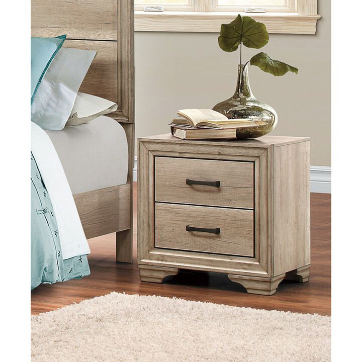 Streamdale Natural Finish Nightstand for Bed Side Table