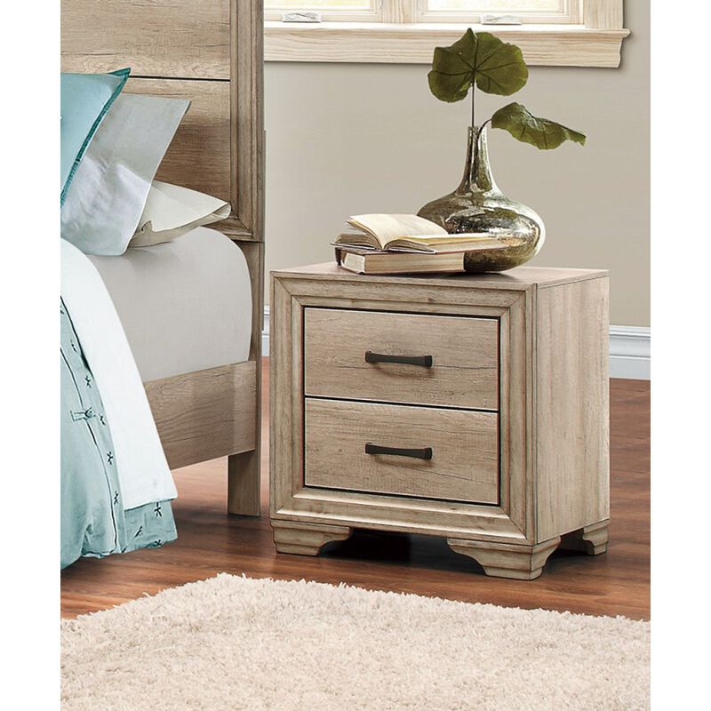 Streamdale Natural Finish Nightstand for Bed Side Table