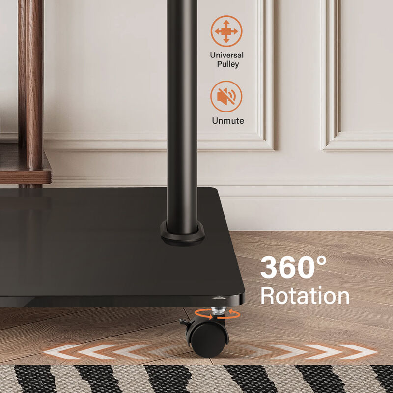 KKTONER Mobile TV Stand Rolling TV Cart for 27 to 65 inch Height Adjustable Rolling TV Stand image number 4