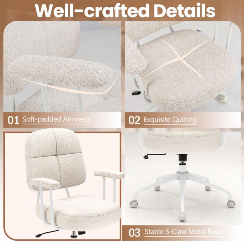 Hivvago Leathaire Upholstered Task Home Office Chair with Cushioned Back