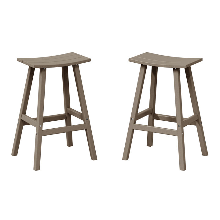 WestinTrends 2 piece set of 29" height Outdoor / Patio Saddle bar stools