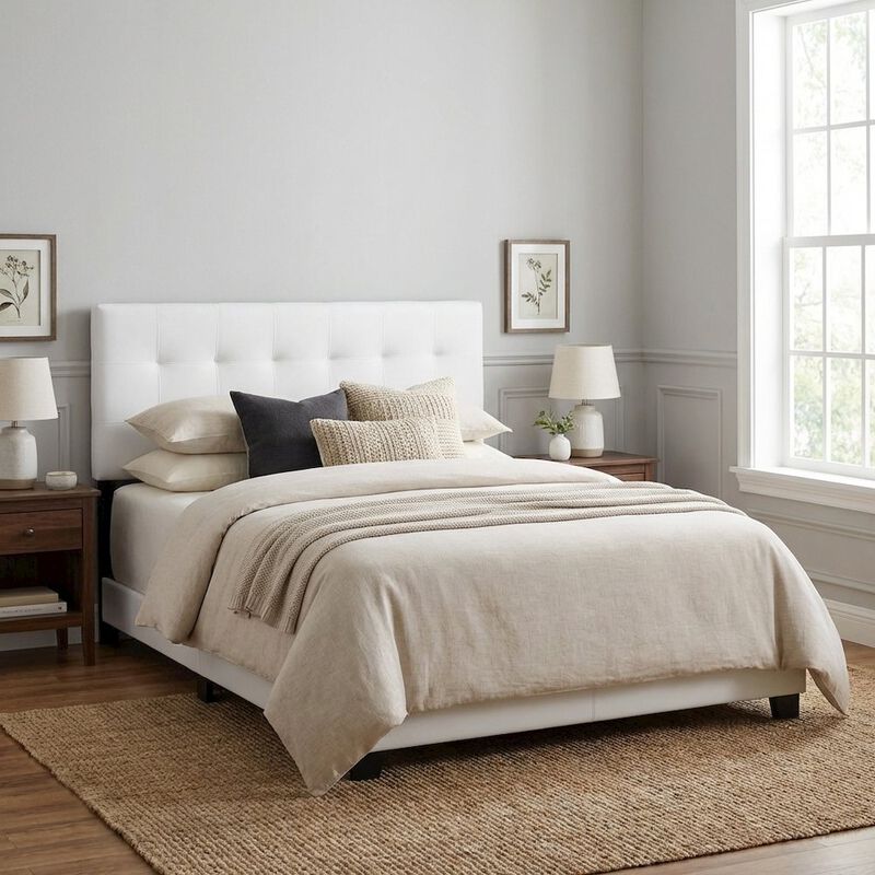 Tufted Performance Velvet Queen Headboard, Biscuit Detailing, Durable Fabric image number 4