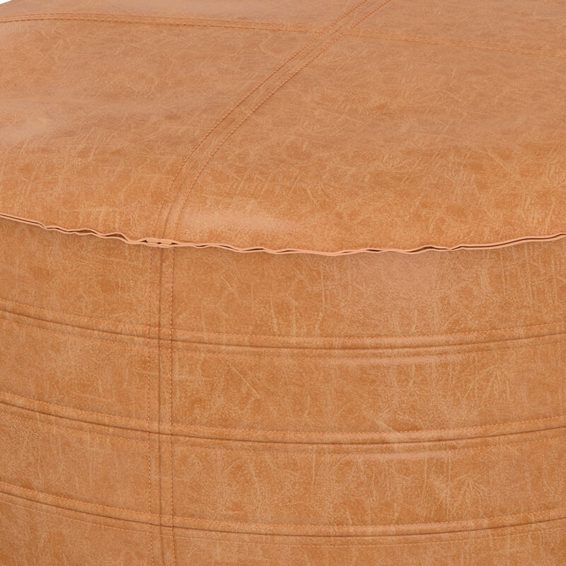 Simpli Home Brody Round Coffee Table Pouf image number 2