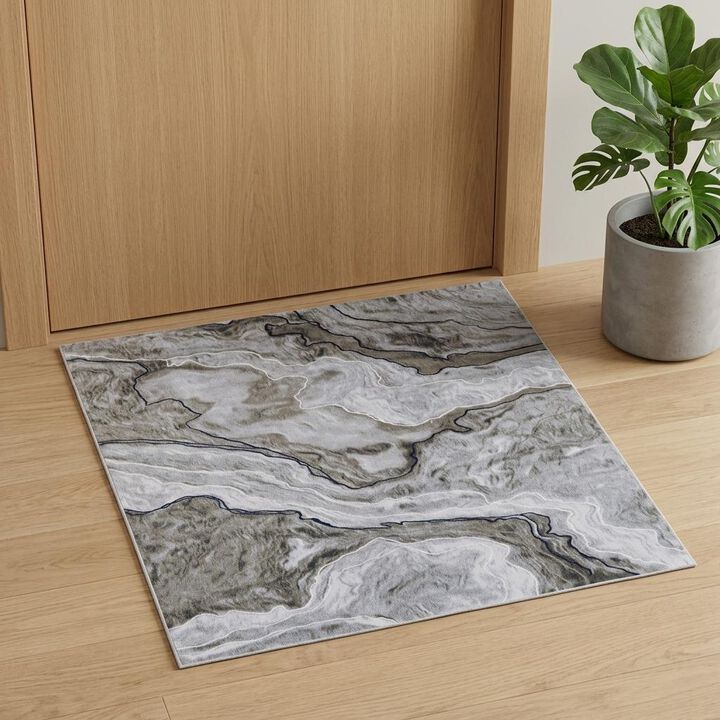 HomeRoots Abstract Power Loom Area Rug