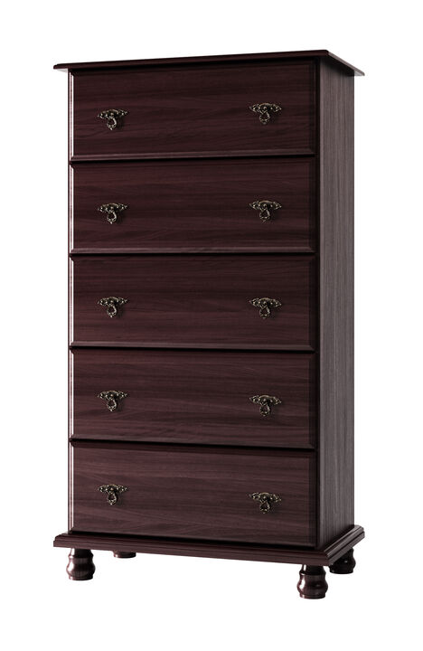 100% Solid Wood Kyle 5-Jumbo Drawer Chest