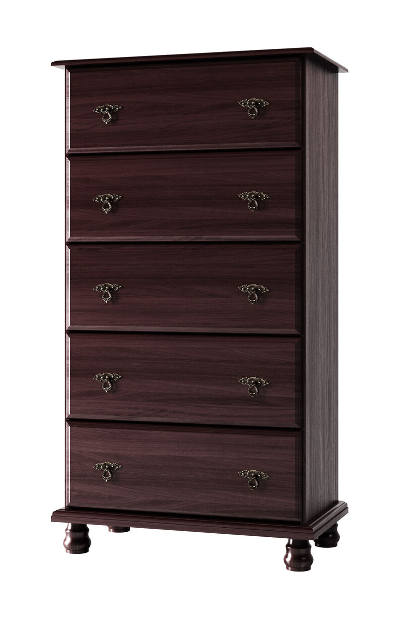 100% Solid Wood Kyle 5-Jumbo Drawer Chest