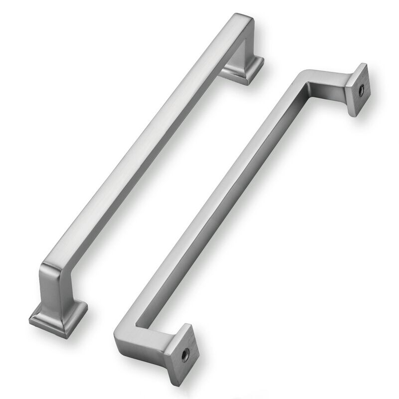 khtumeware 10 Pack Brushed Nickel Cabinet Pulls, 8-3/4 Inch(224mm) Hole Centers Solid Satin Nickel Cabinet Handles Kitchen Hardw