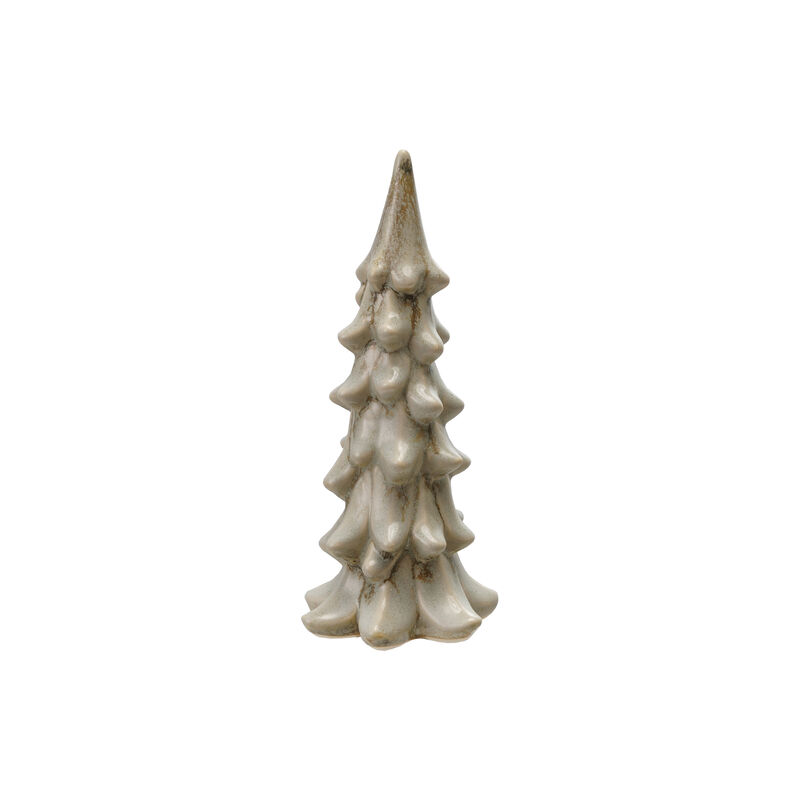 Stoneware Tree Figurine with Reactive Glaze, Light Green image number 0