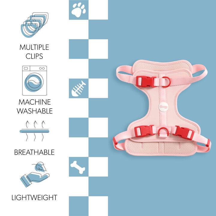 Arlo Adjustable Soft Padded No Pull Pet Harness with 3 Buckles and 3 Leash Clips