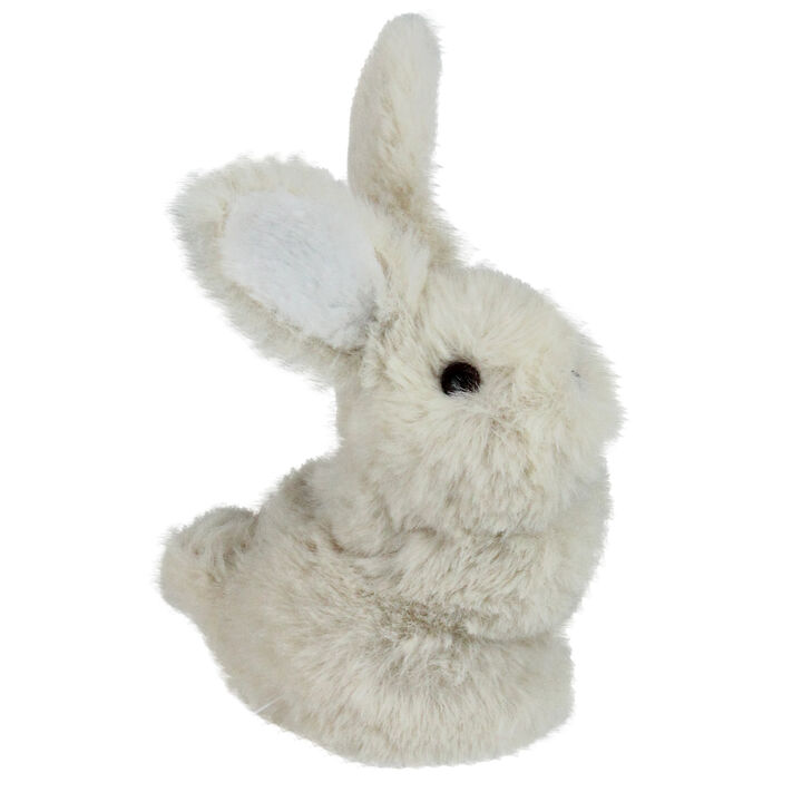 4.75" White Plush Standing Easter Bunny Rabbit Spring Tabletop Figurine