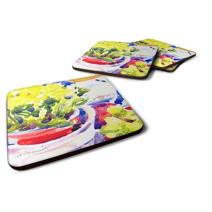 Caroline's Treasures 6123FC Flower Foam Coasters (Set of 4), 3.5 H x 3.5 W, Multicolor