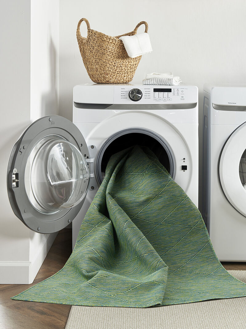 Washable Solutions WSL01 Blue/Green 4' x 6' Rug