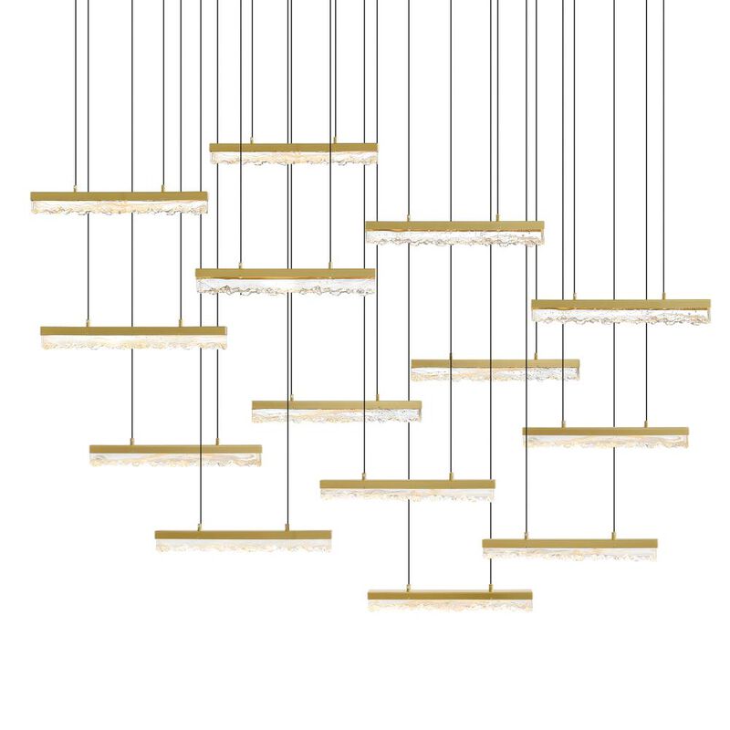 Stagger Integrated LED Brass Chandelier