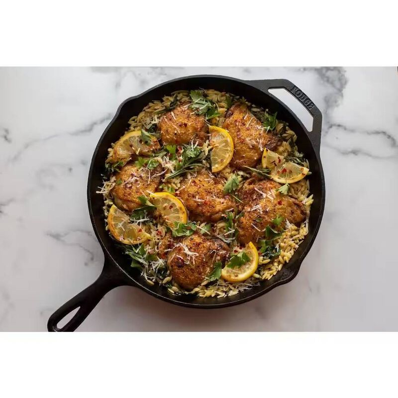 Versatile Cast Iron Skillet with Pour Spouts Great for Meats & Veggies