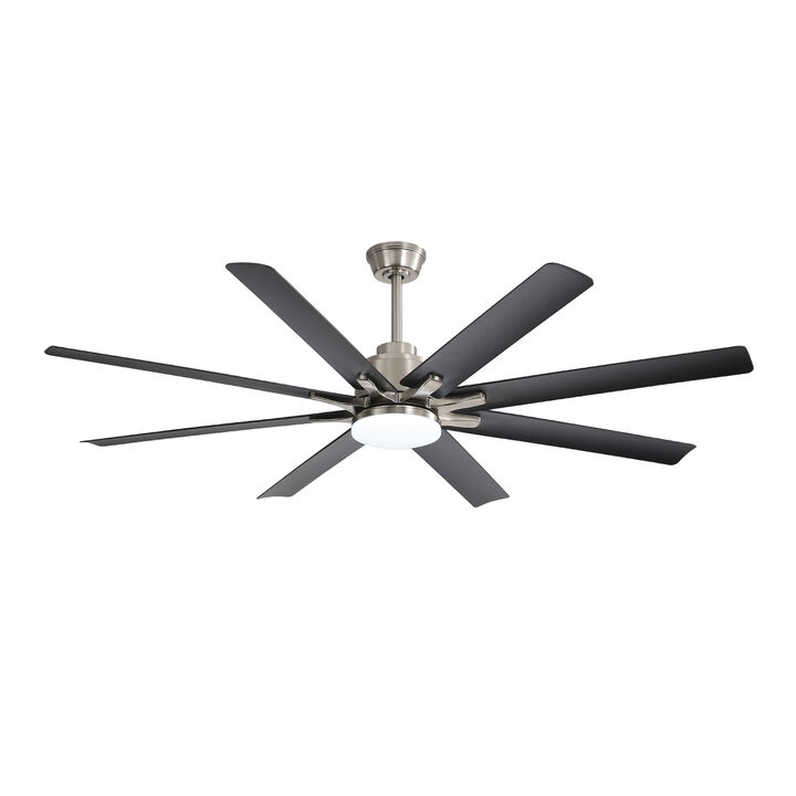 ELEMENT ACE Large 66 Inch Modern Ceiling Fan with Dimmable LED Lighting and Smart Remote Control Featuring Reversible DC Motor