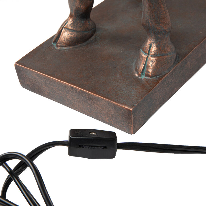 Giraffe Table Lamp with Linen Shade, Bronze Finish image number 8