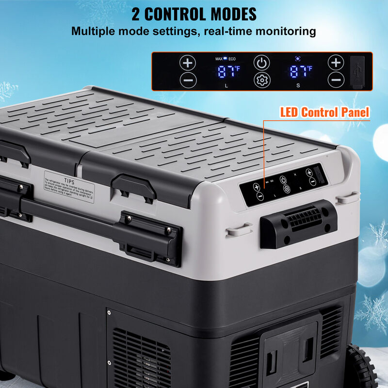 VEVOR Portable Car Refrigerator Freezer Compressor 50 L Dual Zone for Home Car image number 3