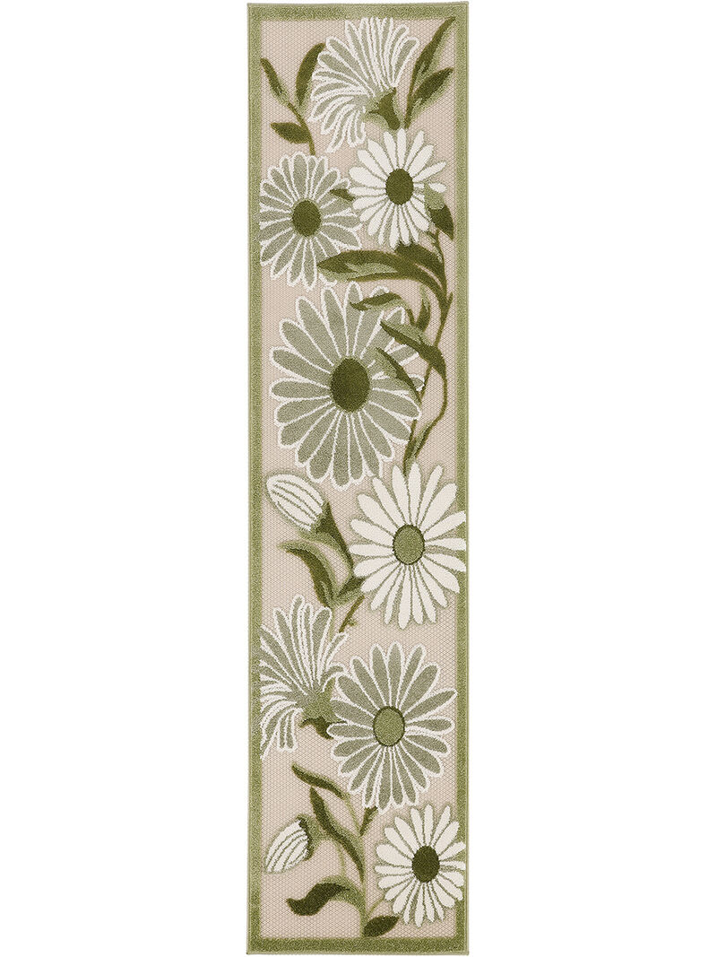 Aloha ALH33 Ivory/Green 2' x 6' Rug