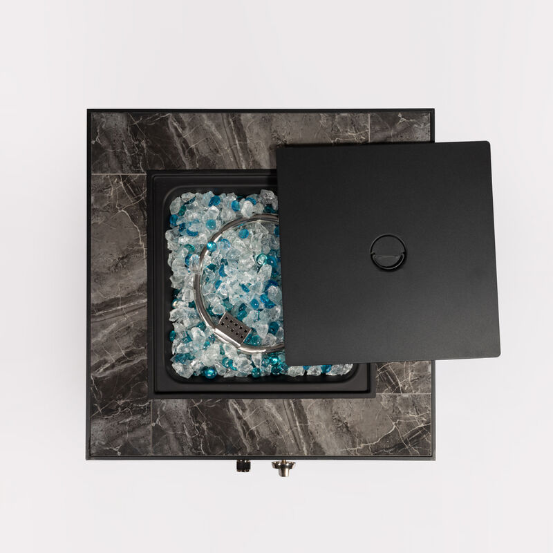 28 inch Outdoor Fire Pit Column, Propane Fire Column for Decor Gas Fire Pit Table Garden Corner Table with Fire