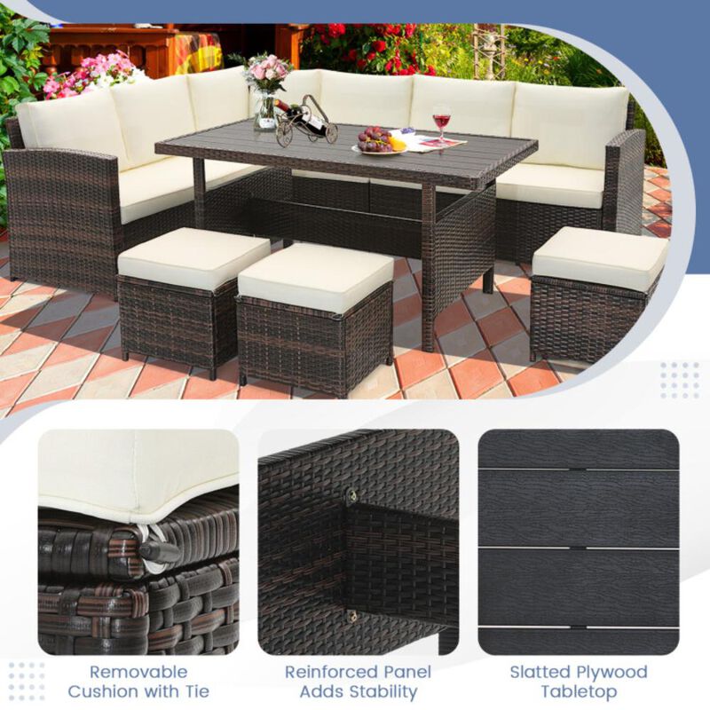 Hivvago 7 Pieces Wicker Patio Furniture Set