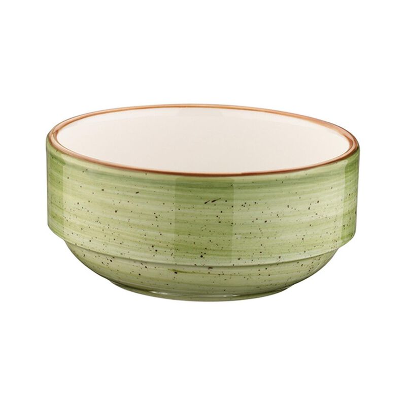 Therapy dia.4.75" h:2" 12 oz. Round Green Porcelain Bowl (Set of 4)