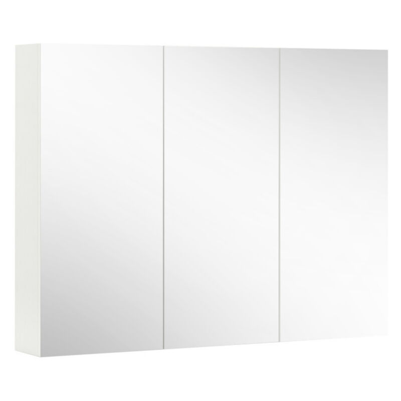 Frameless Bathroom Wall Mounted Mirror Cabinet with 3 Doors and Adjustable Shelves image number 0