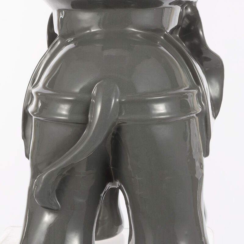 White Elephant Ceramic Garden Stool