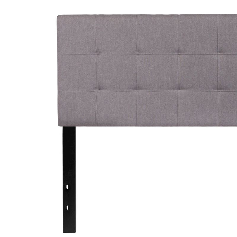 Flash Furniture Tufted Upholstered Queen Size Headboard in Light Gray Fabric image number 4