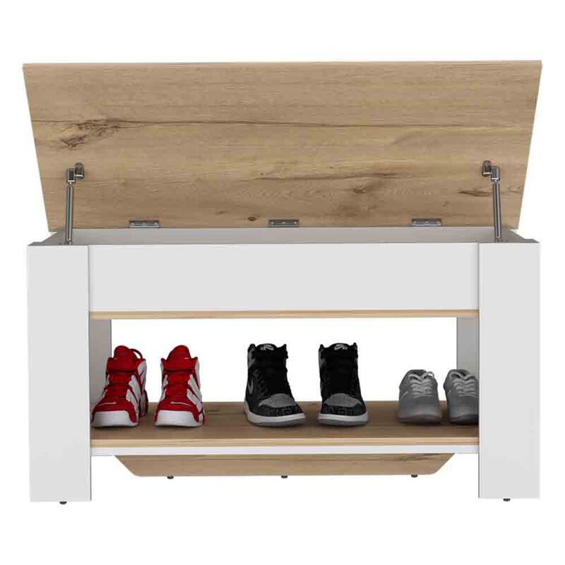 Storage Table Polgon, Living Room, Light Oak / White