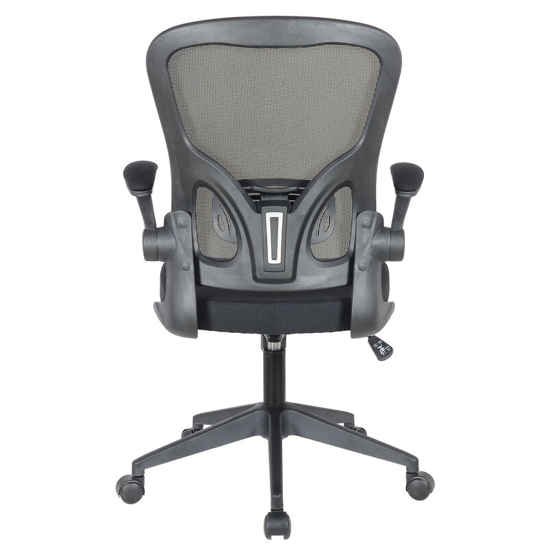 LeisureMod Mesh Office Swivel Desk Chair Modern Ergonomic Adjustable Height with Flip-Up Armrest and Breathable Back Newton Series