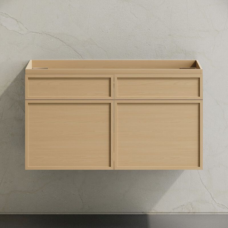 St. Tropez 36" Wall-Mounted Bathroom Vanity Cabinet without Top in Natural Oak image number 5
