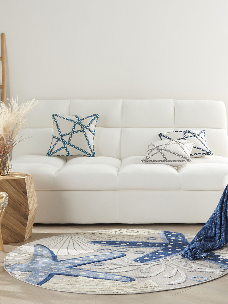 Aloha ALH24 Blue/Gray 4' x Round Rug